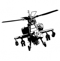 Auto Tattoo Sticker Helicóptero - 45x33cm