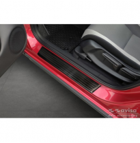 Protectores de umbrales de puertas Black Inox aptos para Honda Jazz Crosstar 2020- &#039;Lines&#039; - 4 piezas