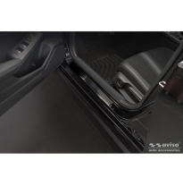 Protectores de umbral de puerta en acero inoxidable negro aptos para Honda Civic XI 2022- &#039;Lines&#039; - 4 piezas