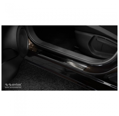 Negro Inox Door Sill Protectors Validas Para Nissan Juke Ii 2019- 'Special Edition' - 4-Piezas