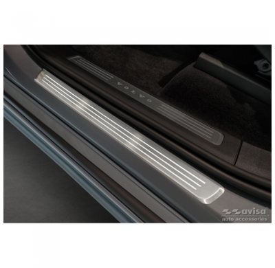 Protectores De Umbral De Puerta Inox Adecuados Para Volvo Xc90 Ii 2015- - 'Lines' - 4 Piezas