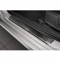 Protectores de umbral de puerta en acero inoxidable negro aptos para Skoda Octavia IV Sedan/Kombi 2020- &#039;Lines&#039; - 4 piezas