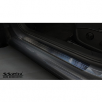 Protectores De Umbral De Puerta De Inox Negro Adecuados Para El Volkswagen Golf Viii Hb 2020- Líneas De Acero Cepillado - 4 Piez