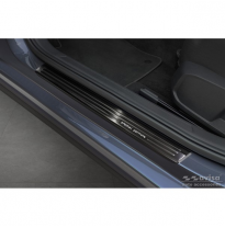 Protectores de umbral de puerta de acero inoxidable negro adecuados para Volkswagen VI Polo 2017- - &#039;Edición especial&#039; - 4 pieza