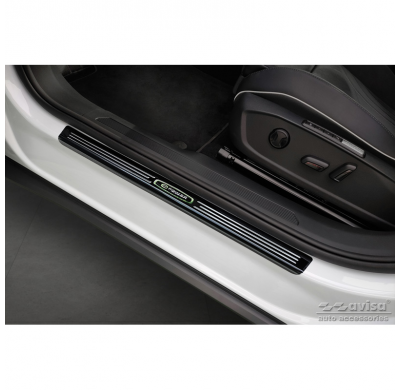 Protectores de umbral de puerta Inox negro apto para Volkswagen ID.5 2021- 'E-Power' - 4 piezas AVISA