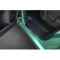 Protectores de umbral de puerta Inox negro apto para Volkswagen ID.Buzz 2022- &#039;E-Power&#039; - 2 piezas