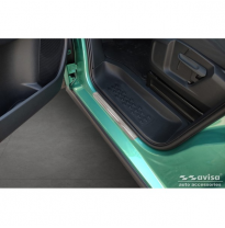 Protectores de umbral de puerta de acero inoxidable aptos para Volkswagen ID.Buzz 2022- - &#039;Lines&#039; - 2 piezas