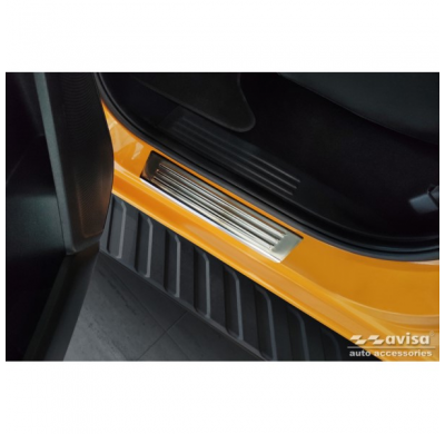 Protectores de umbral de puerta de acero inoxidable aptos para Ford Ranger VI 2022- 'Lines' - 4 piezas