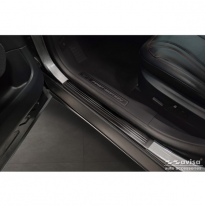 Protectores de umbral de puerta en acero inoxidable negro aptos para Ford Mustang Mach-E 2020- &#039;Lines&#039; - 4 piezas