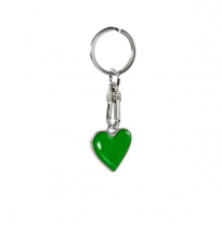 Llavero de acero - &quot;Corazón&quot; verde