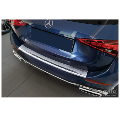 Protector de paragolpes trasero de acero inoxidable apto para Mercedes Clase C AMG Estate (S206) 2021- 'Ribs' AVISA