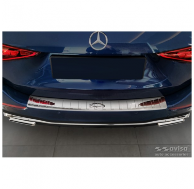 Protector de paragolpes trasero de acero inoxidable cromado apto para Mercedes Clase C AMG Estate (S206) 2021- 'Ribs' AVISA