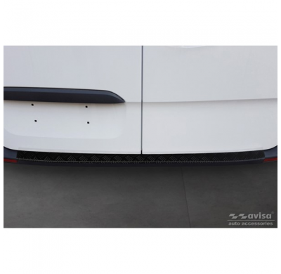Protector de parachoques trasero de aluminio negro mate adecuado para Mercedes Sprinter III 2018- 'Riffled plate'.