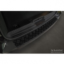 Protector de parachoques trasero de aluminio negro mate adecuado para Citroën Space Tourer &amp; Jumpy 2016- / Peugeot Traveller &amp; E