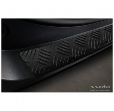 Protector de parachoques trasero de aluminio negro mate adecuado para Toyota RAV4 (5ª Gen.) 2018- y Suzuki Across 2020- 'Riffled