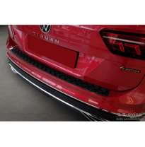 Protector de parachoques trasero de aluminio negro mate adecuado para Volkswagen Tiguan II incl. Allspace &amp; R-Line 2016-2020 &amp; F