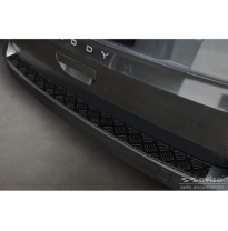 Protector de parachoques trasero de aluminio negro mate adecuado para Volkswagen Caddy V 2020- &#039;Riffled Plate&#039;.