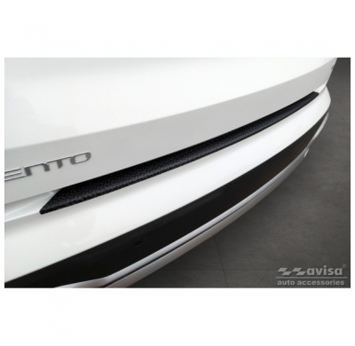 Protector de parachoques trasero de aluminio negro mate adecuado para Kia Sorento IV 2020- 'Riffled Plate'.