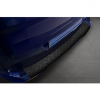Protector de parachoques trasero de aluminio negro mate para Ford Tourneo Courier/Transit Courier 2014- &#039;Riffled Plate&#039;.