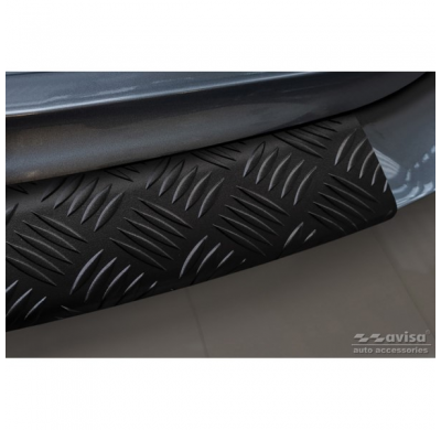 Protector de parachoques trasero de aluminio negro mate adecuado para Nissan X-Trail III (T32) Facelift 2017-2021 'Riffled Plate