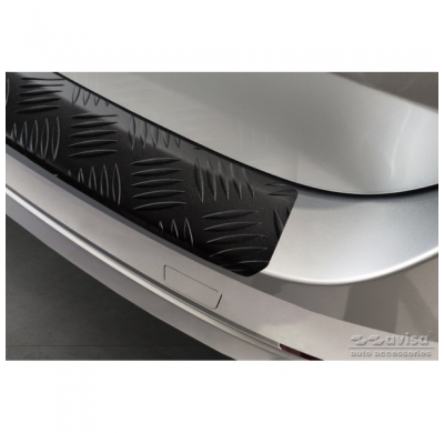 Protector de parachoques trasero de aluminio negro mate para Skoda Octavia IV Kombi 2020- (incl. RS, excl. Scout) 'Riffled Plate