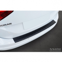 Protector de parachoques trasero de aluminio negro mate adecuado para Volkswagen Touran III 2015- incl. R-Line &#039;Placa Estriada&#039;