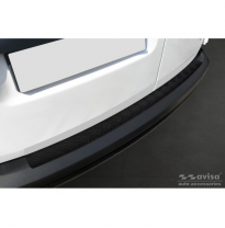 Protector de parachoques trasero de aluminio negro mate adecuado para Volkswagen Caddy 2004-2015 y FL 2015- &#039;Riffled Plate&#039;.