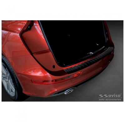 Protector de parachoques trasero en acero inoxidable negro mate para Audi Q5 2008-2012 y 2012- 'Ribs'.