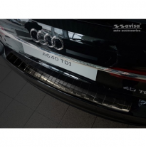 Protector Negro Acero Paragolpes Trasero Audi A6 (C8) Avant 2018- &#039;Ribs&#039;