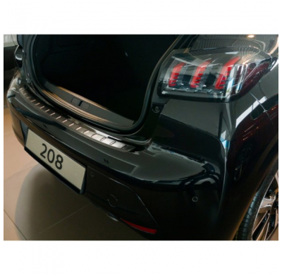 Protector Trasero De Paragolpes Acero Negro Para Peugeot 208 Ii Hb 5-Doors 2019- 'Ribs'