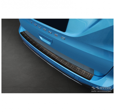 Protector de parachoques trasero de acero inoxidable negro apto para Ford Tourneo Connect III 2022- 'Ribs' AVISA