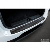 Protector de parachoques trasero de acero inoxidable negro apto para Mercedes EQE SUV (X294) 2022- &#039;Ribs&#039;