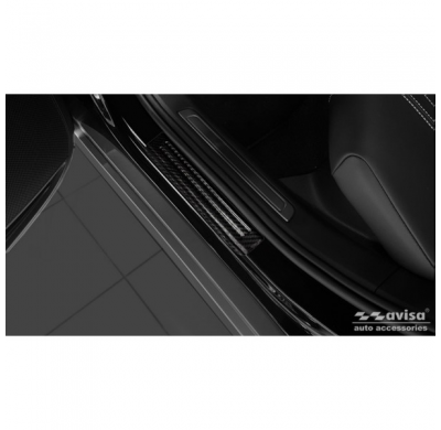 3d Black Carbon Protectores De Umbral De Puerta Valido Para Volkswagen Tiguan Ii 2016- / Arteon 2017- / Passat Sedan & Variant 2