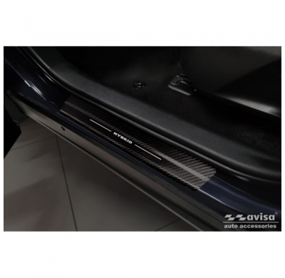 Protectores de umbral de puerta de carbono negro 3D adecuados para Toyota RAV-4 (5.a generación) 2018- y Suzuki Across 2022- 'Hy