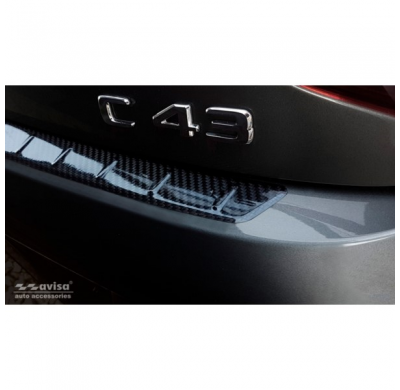 Protector Trasero De Paragolpes Carbono Real 3d Para Mercedes C-Class Coupe (C205) Amg Facelift 2019- 'Ribs'