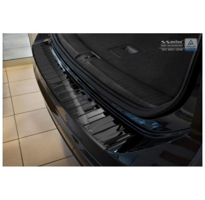 Protector Negro Espejo Acero Paragolpes Trasero Volkswagen Touran Iii 2015- 'Ribs'