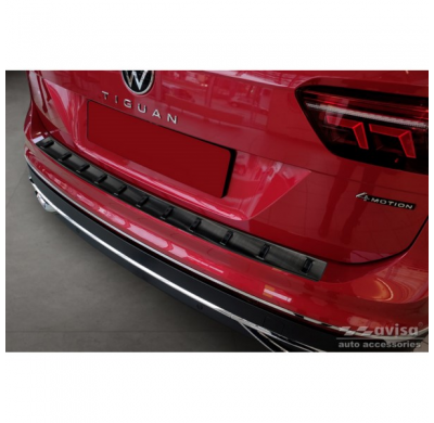 Protector De Parachoques Trasero De Acero Inoxidable Negro Para Volkswagen Tiguan Ii 2016-2020 Y Facelift 2020- 'Strong Edition'
