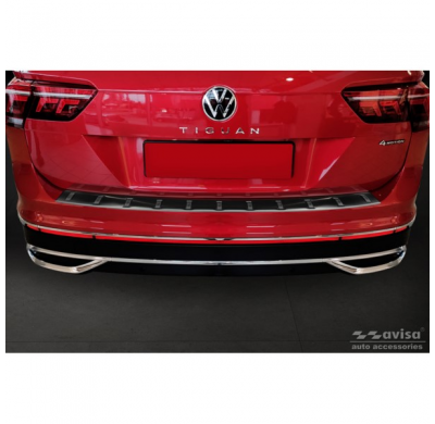 Protector De Parachoques Trasero De Acero Inoxidable Negro Para Volkswagen Tiguan Ii 2016-2020 Y Facelift 2020- 'Strong Edition'