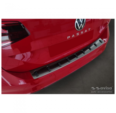 Protector De Parachoques Trasero De Acero Inoxidable Negro Para Volkswagen Passat Variant 2014-2019 Y Facelift 2019- (Incl. R-Li