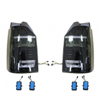 Juego de luces traseras LED adecuadas para Volkswagen Transporter T6 2015-2020 (con escotilla) - Negro - incl. Luz de marcha din