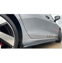 Rgm Juego De Faldones Laterales Adecuados Para Volkswagen Golf Viii Hatchback Gti/R-Line 09/2020- - Negro (Abs)