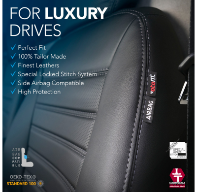 New York Design Fundas de asiento de cuero artificial 2+1 especifica para Citroën Berlingo/Peugeot Partner 2008-2018 (airbag deb