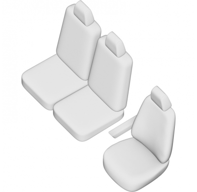 New York Design Fundas de asiento de cuero artificial 2+1 especifica para Citroën Berlingo/Peugeot Partner 2008-2018 (airbag deb