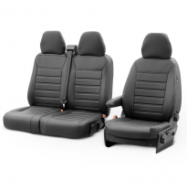 New York Design Fundas de asiento de cuero artificial 2+1 especifica para Citroën Jumpy/Peugeot Expert/Toyota Proace 2016-/Opel
