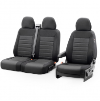 Original Design Fundas de asiento de tela 2+1 especifica para Volkswagen T6 2015-2022 (met armsteun op bank)