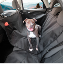 Protector universal para asiento de coche para mascotas para banco trasero en tejido hidrófugo negro - 1 pieza
