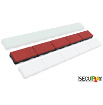 Borde De Corte De Goma Secuplay - 100x10x3,6cm - Rojo - Paquete De 3 Piezas