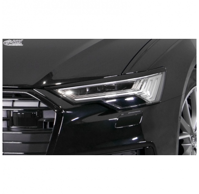 Pestañas de faros adecuados para Audi A6 (C8) Sedan/Avant 2018- (ABS) RDX RACEDESIGN