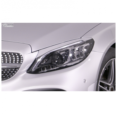 Pestañas de faros para Mercedes Clase C (W205) Sedan/Estate/Coupé 2014-2021 (ABS) RDX RACEDESIGN