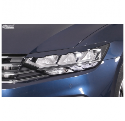 Pestañas de faros para Volkswagen Passat 3G B8 Facelift 2019- (Moleteado) (ABS) RDX RACEDESIGN